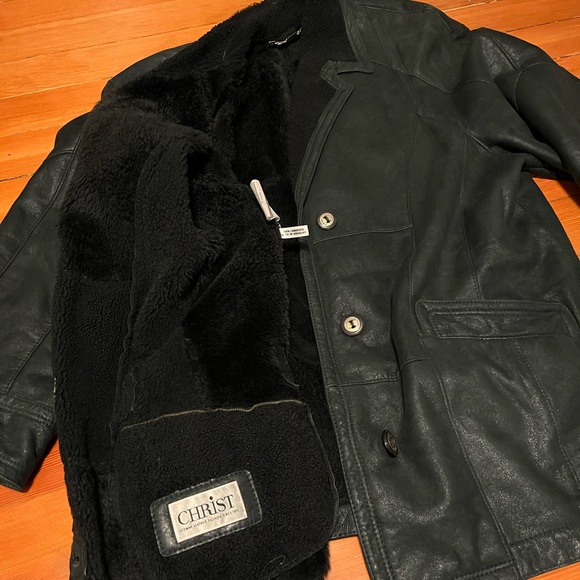 Women’s Christ Leather Shearling Soft Lambskin Coat - Picture 4 of 6